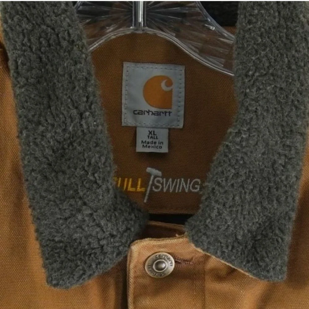 Carhartt Coat Men's Size XL Tall Brown Full Swing Chore Coat Duck Jacket Vintage